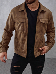 Chaqueta con bolsillo de solapa para hombre para primavera y otoño 