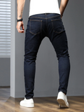 Men Cotton Solid Skinny Jeans