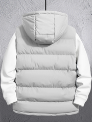 Chaleco acolchado holgado con capucha y cremallera para hombre 