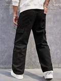 Men's Cotton Flap Pocket Side Cargo Jeans