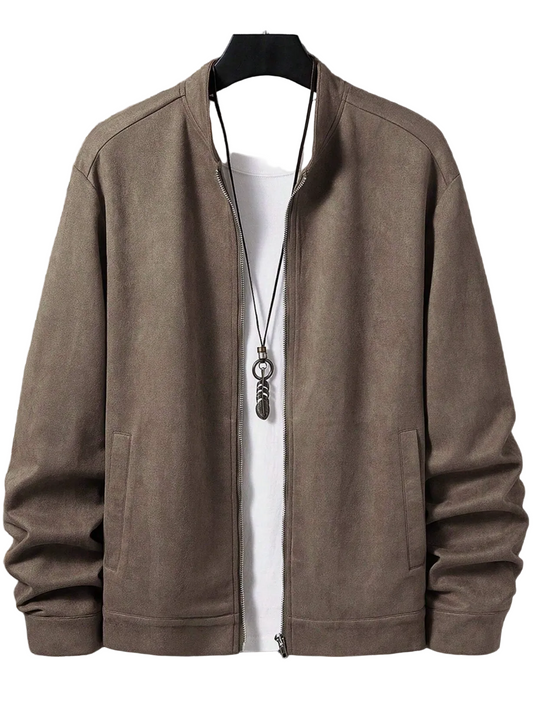 Chaqueta de punto ajustada de manga larga para hombre