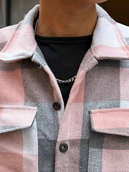 Men's Pocket Plaid Jacket