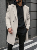Men’s Double-Breasted Long Coat