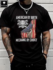 Camiseta "American By Birth Mechanic By Choice" (100 % algodón pesado) 