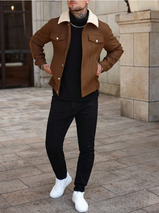 Men's Contrast Color Casual Jacket