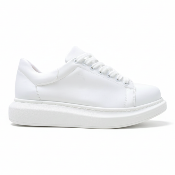 Platform Chunky Men's Casual Fashion Sneakers | Elevator White