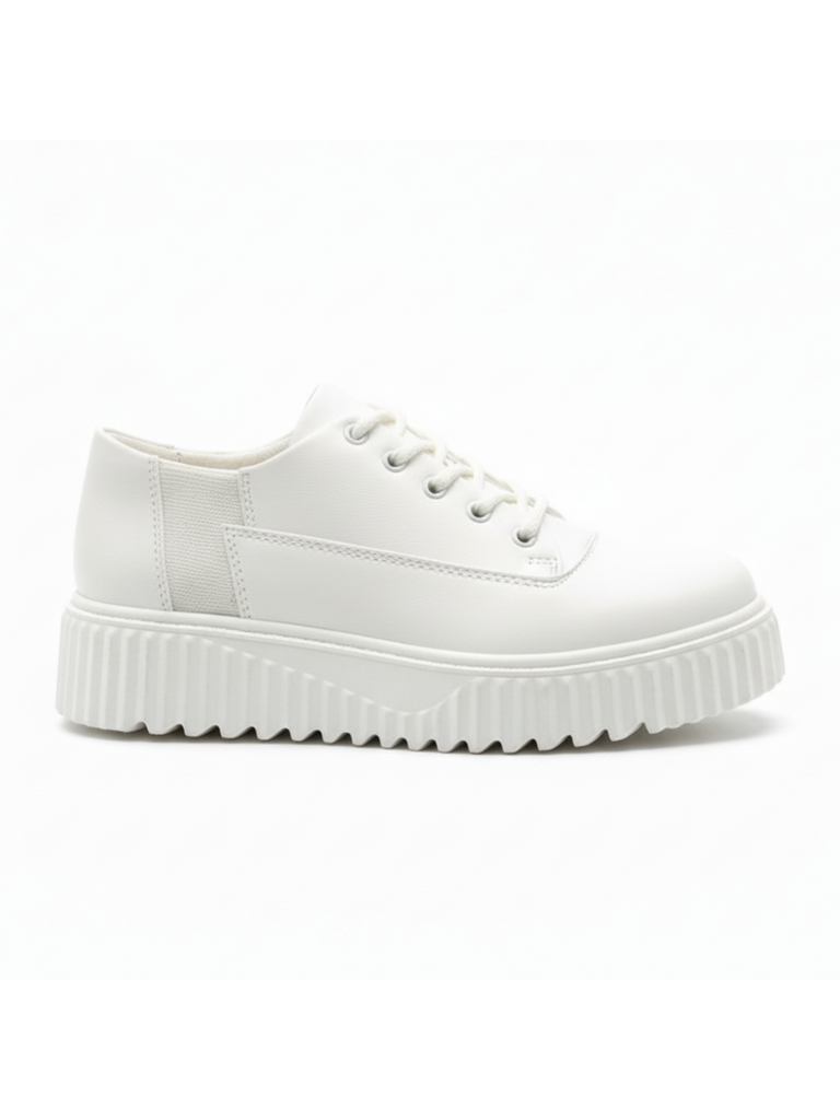 Casual Fashion Platform Lace Up All White Mens Sneakers Shoes