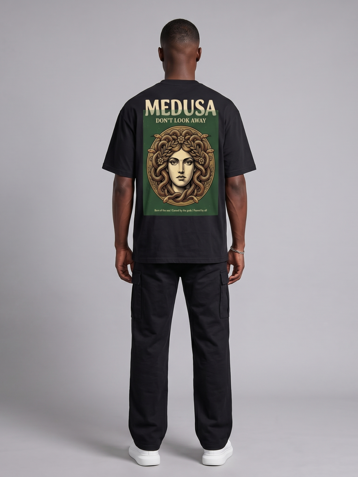 Medusa Don't Look Away Oversized Graphic Tee