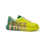 Hand-Painted Customized Sneakers for Women by Apollo Moda | Genova "FREE" Yellow/Green