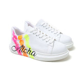 Customized Handpainted Sneakers for Women by Apollo Moda | Aloha Three Stripes