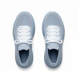 Top shot of Torino Grey Peak customized sneakers with white laces and cushioned sole.