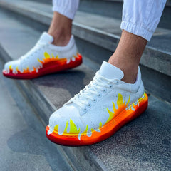 Hand-Painted Customized Sneakers for Women by Apollo Moda | Kinetic VibeI Fusion Pulse