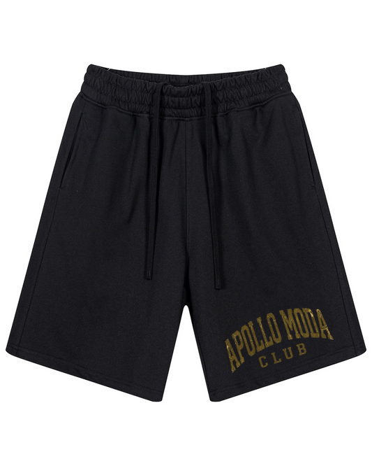 Club Collegiate sweat shorts in gold by Apollo Moda, view 2