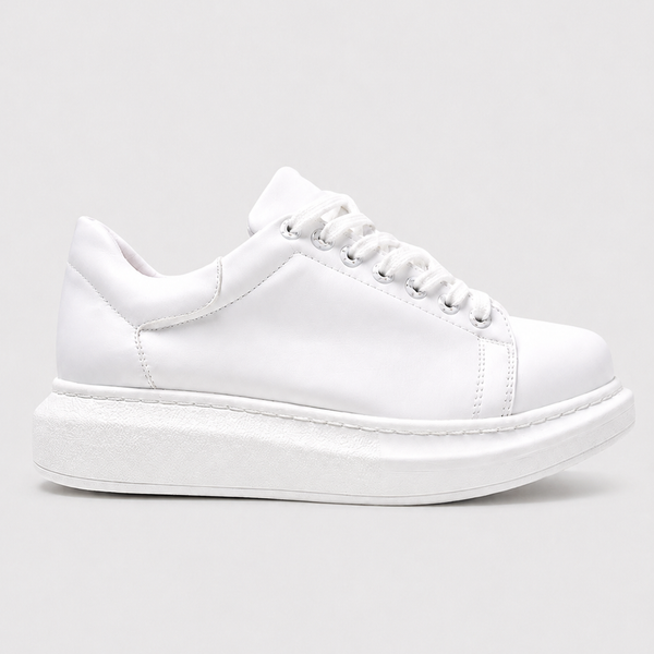 Platform Chunky Men's Casual Fashion Sneakers | Elevator White
